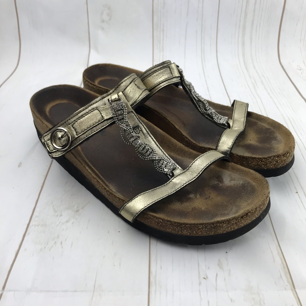 NAOT Gold Strap Sandals Size 41 USA 10